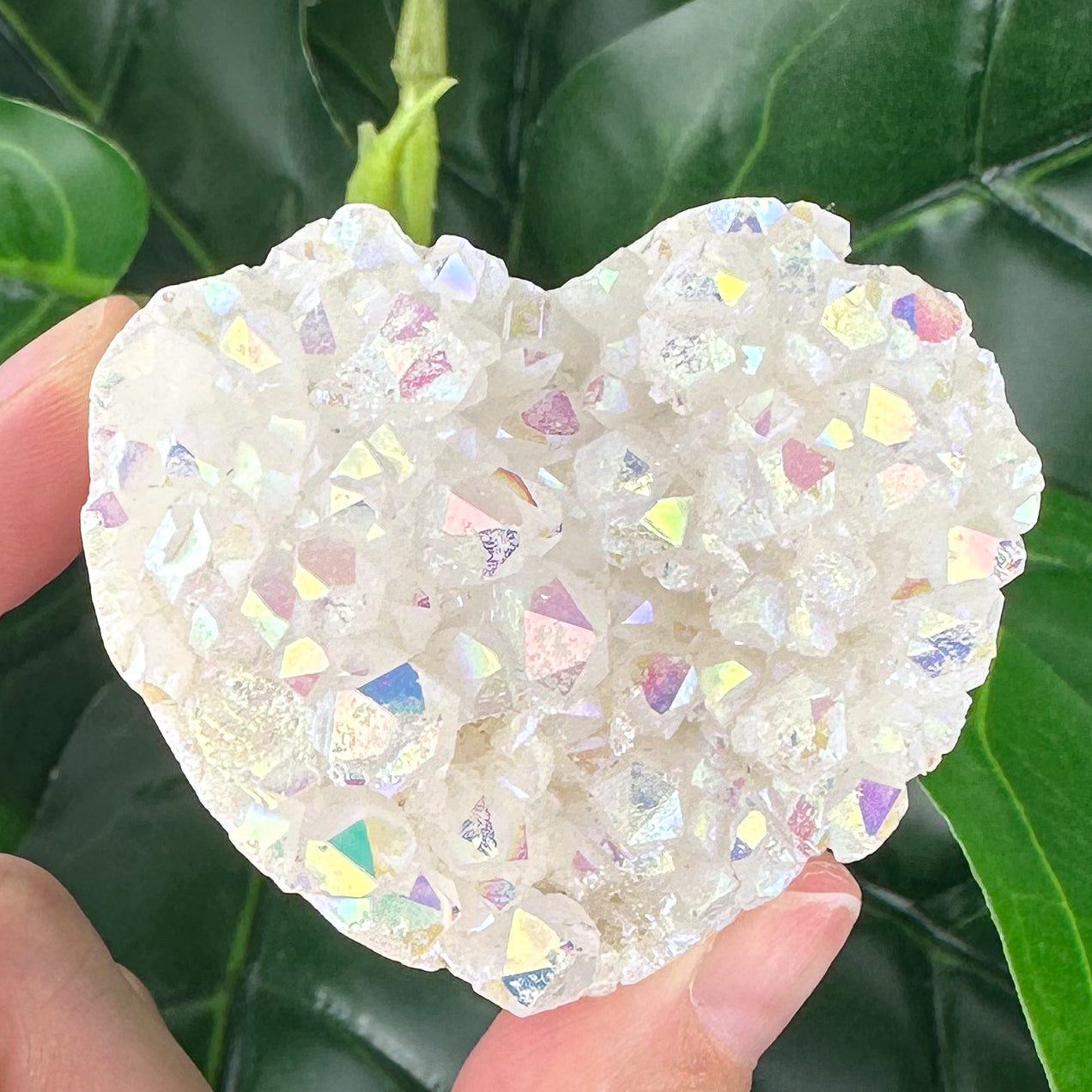 Angel Aura Quartz Cluster | Heart Shape | High Vibration Crystal (92g)