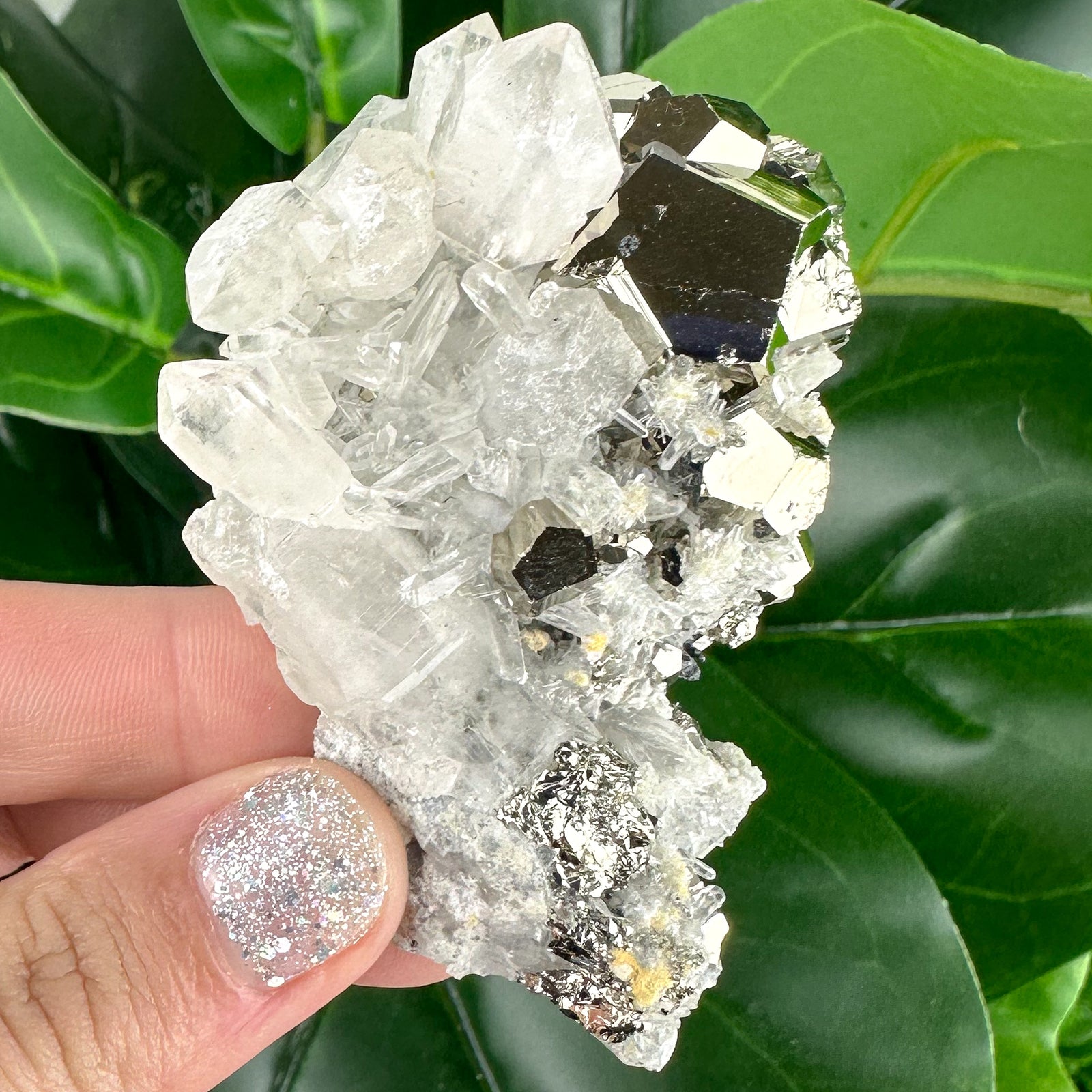 Clear Quartz Cluster With Pyrite 85grams