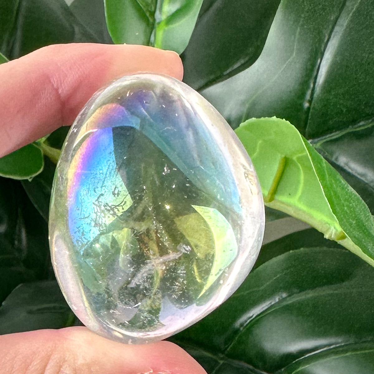 Aura Quartz Palm Stone | Pick Your Piece | High Vibration Crystal