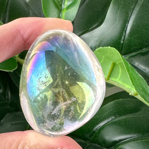 Aura Quartz Palm Stone | Pick Your Piece | High Vibration Crystal