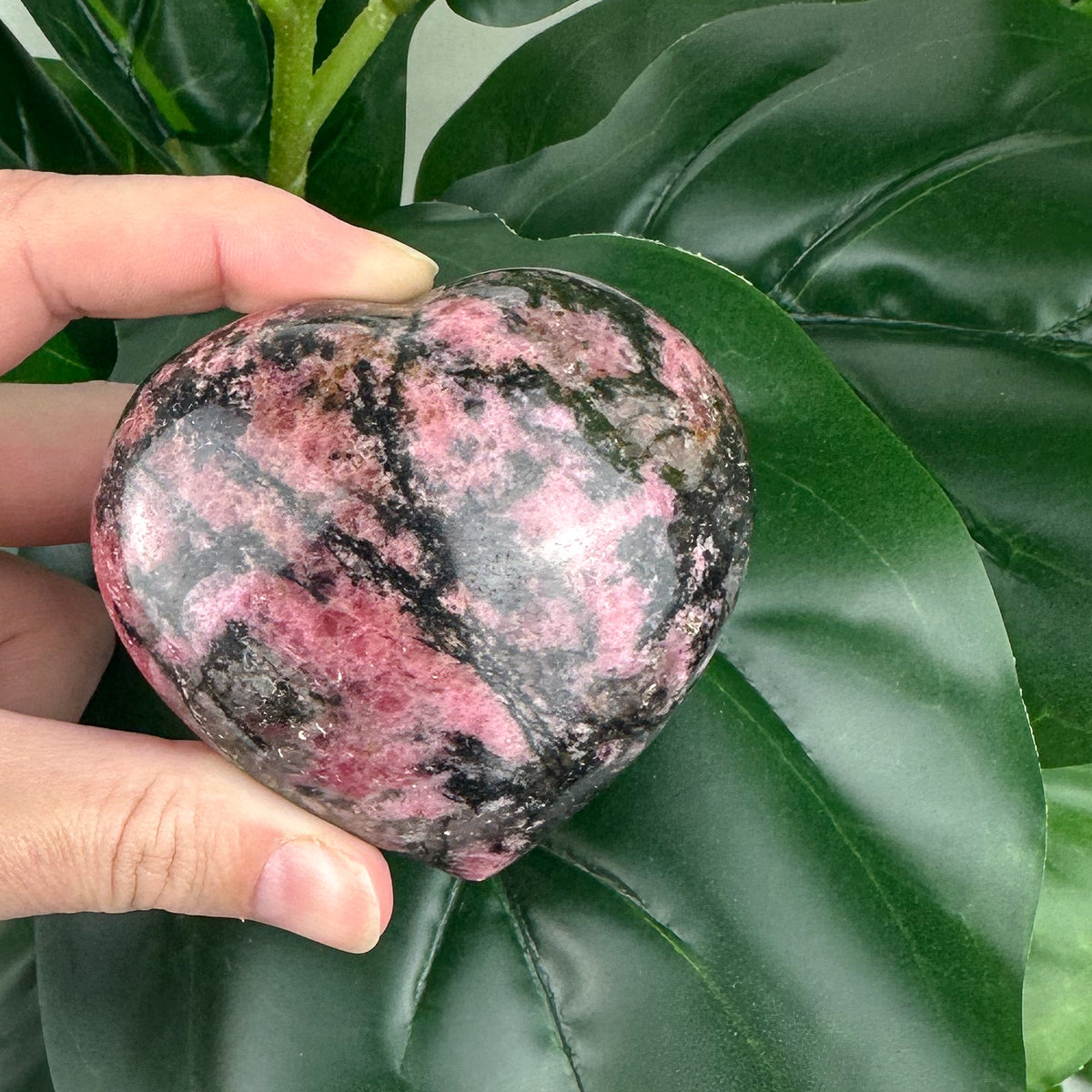 Rhodonite Heart – Emotional Healing & Self-Love (174g)