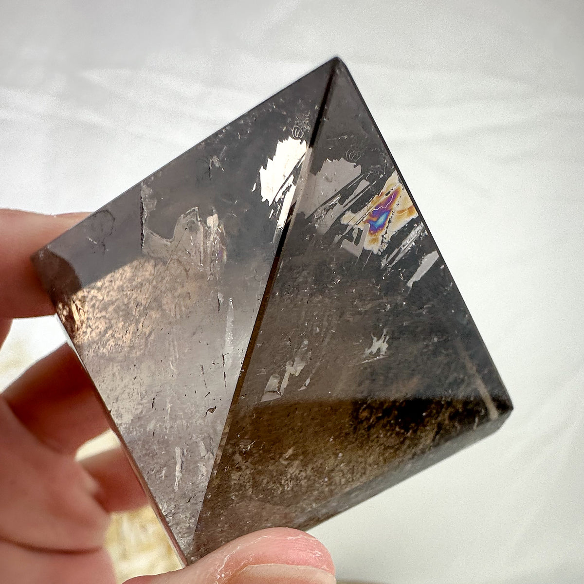 Smokey Quartz Pyramid - Radiant Rainbows, 99g