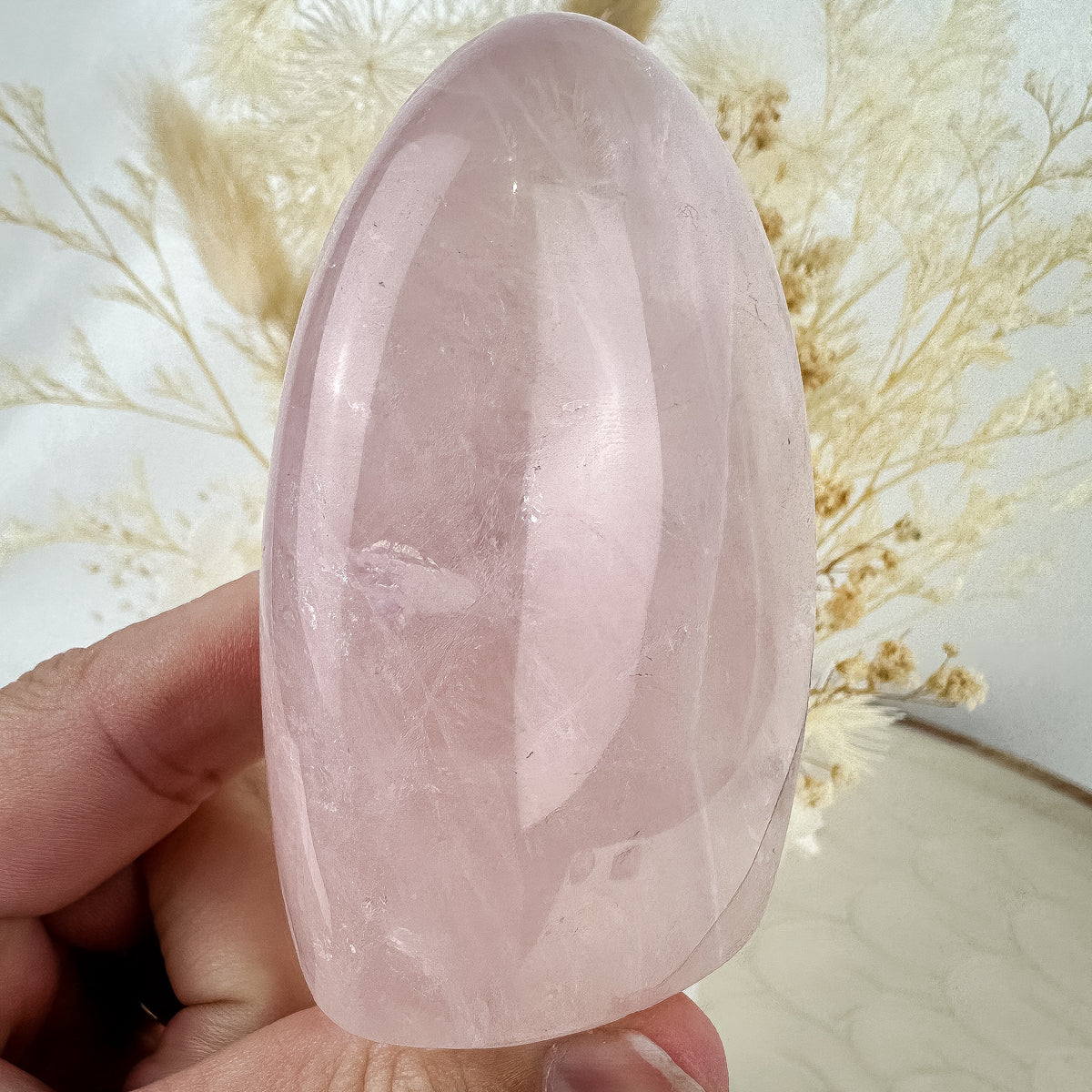 Rose Quartz Dome - Illuminated with Rainbows, 173g