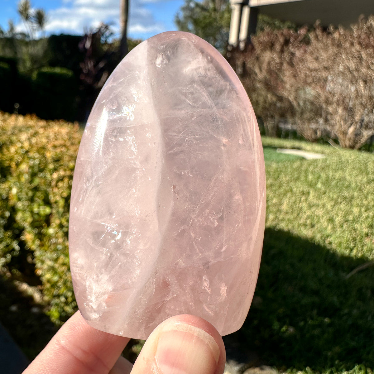 Rose Quartz Dome - Illuminated with Rainbows, 173g