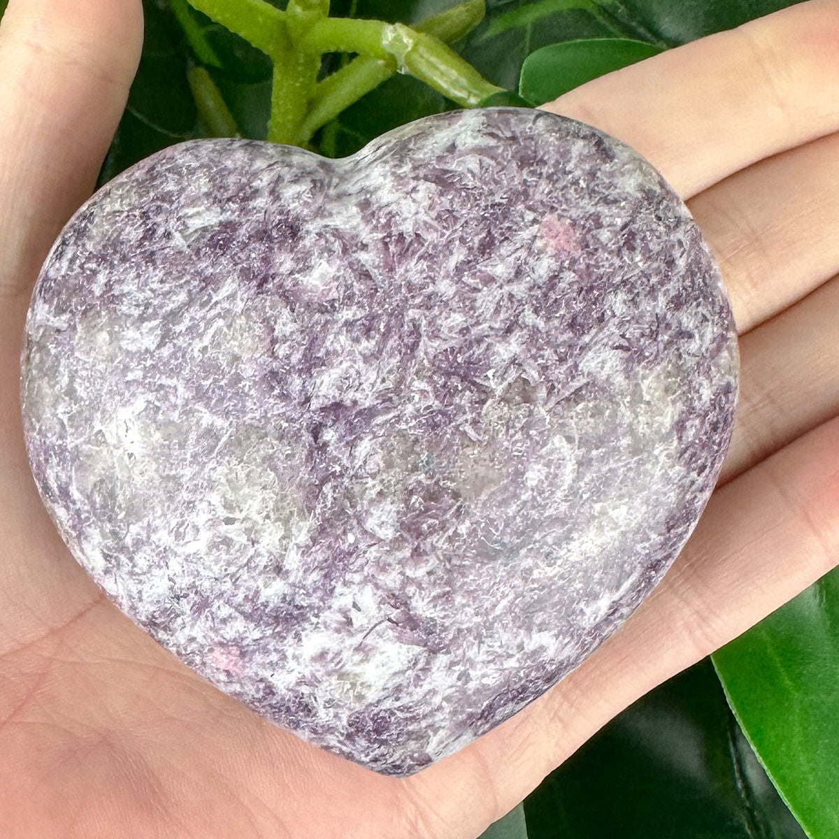 Lepidolite Crystal Heart | Emotional Balance & Peaceful Energy