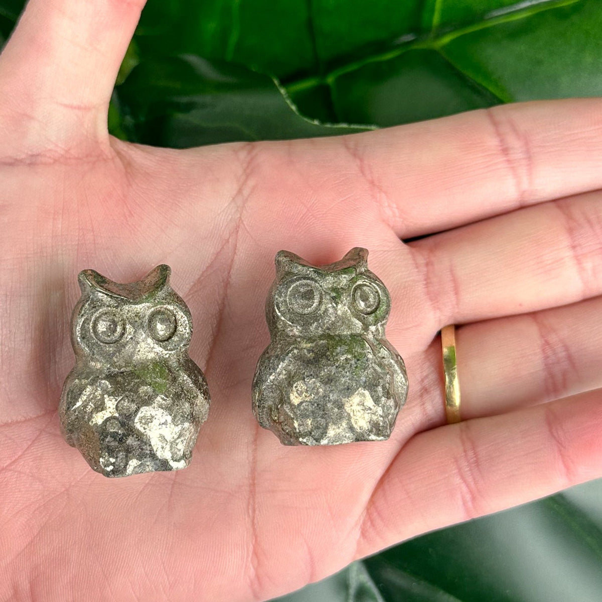 Pyrite Owl Carving