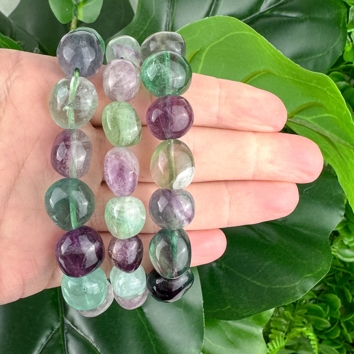 Rainbow Fluorite Nugget Bracelet – Focus & Flow