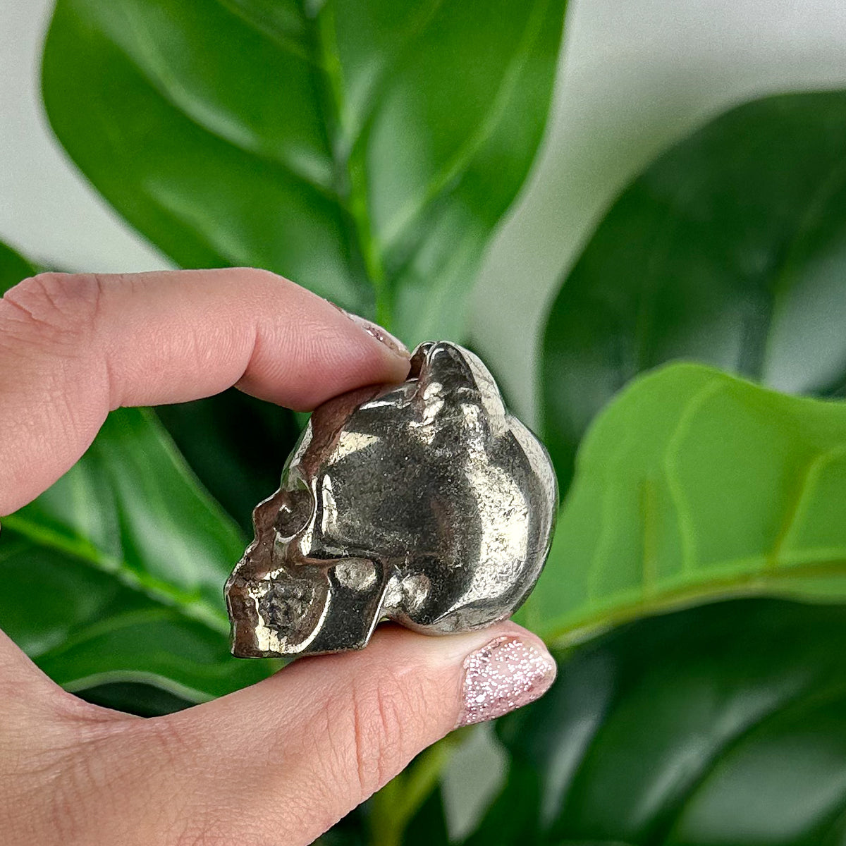 Solid Pyrite Skull With Horns