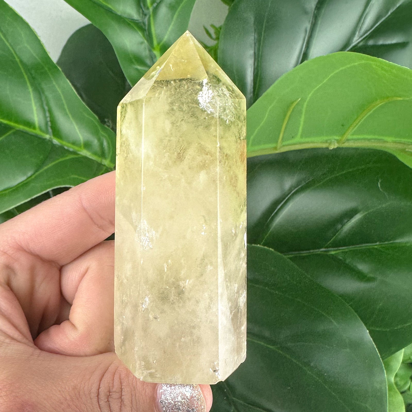 Citrine Polished Tower 140grams with rainbow