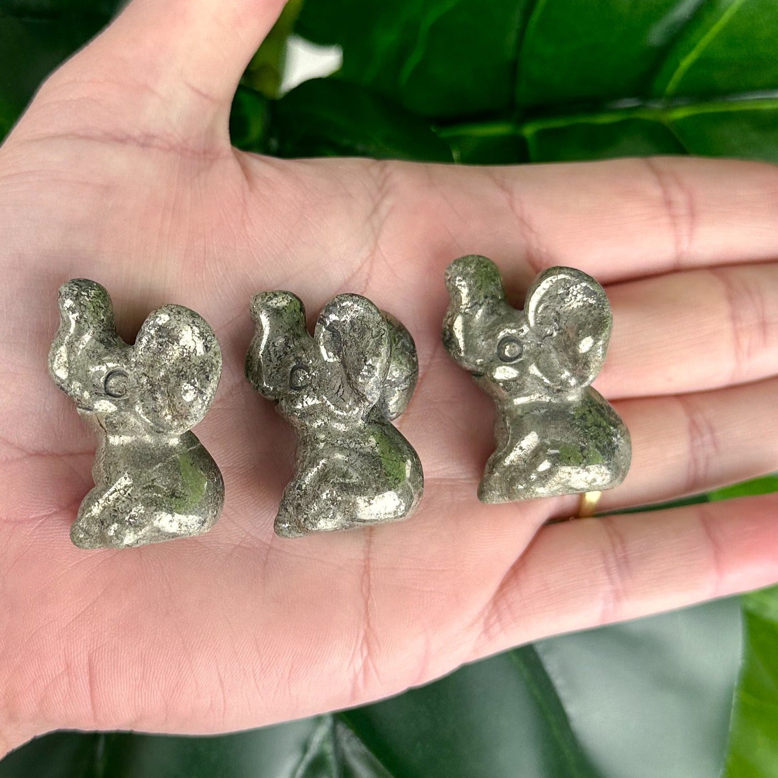 Pyrite Elephant Carving