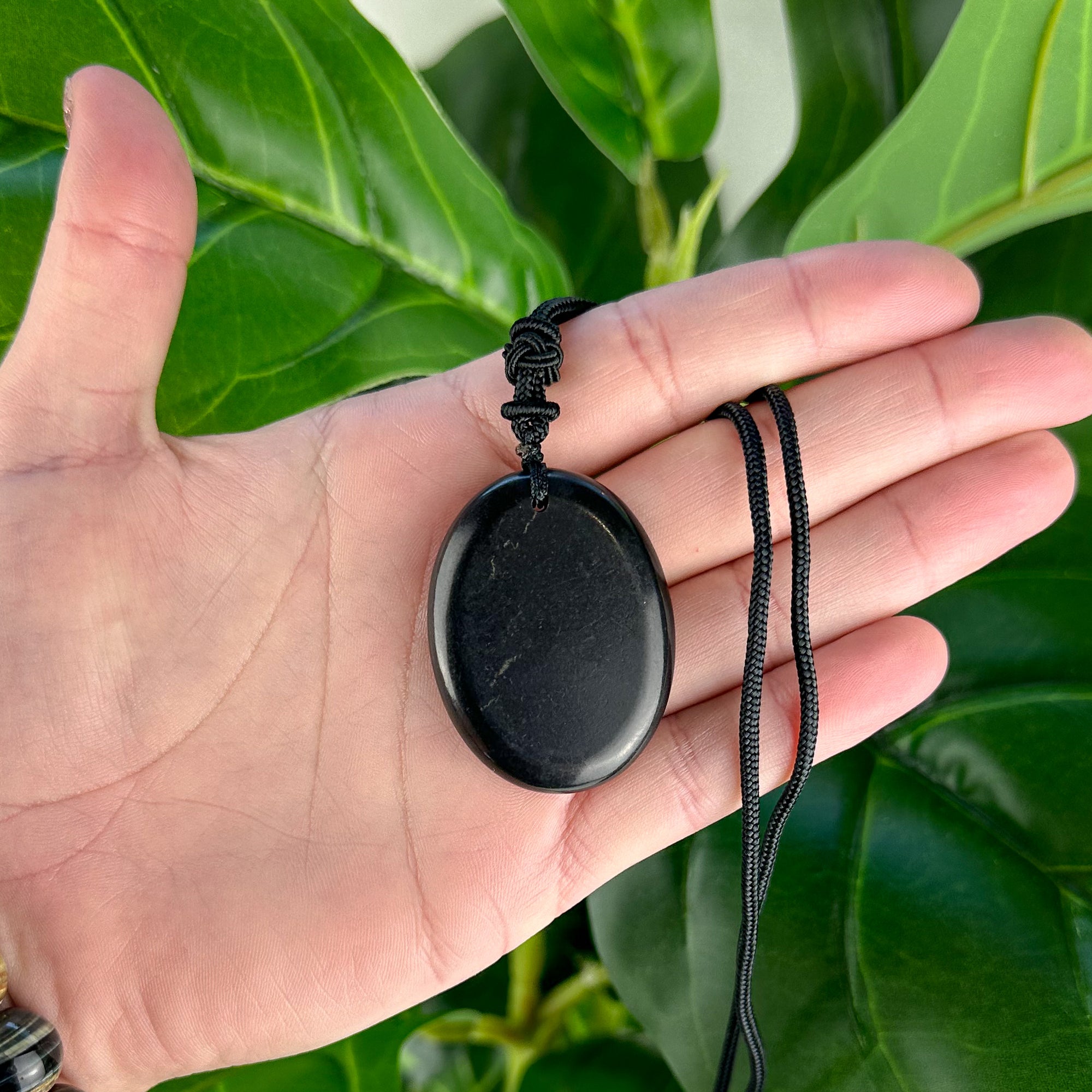 Shungite Pendant – Plain Oval with Cord