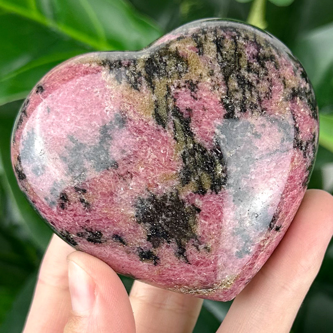 Rhodonite Crystal Heart | Compassion, Healing & Heart Chakra Energy