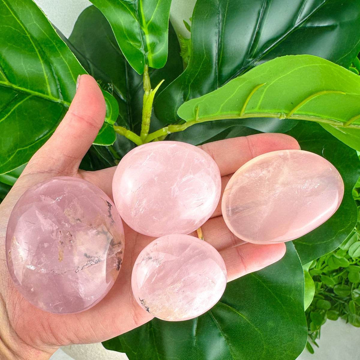 Rose Quartz Palm Stone And Tumbles- Choose Your Own!