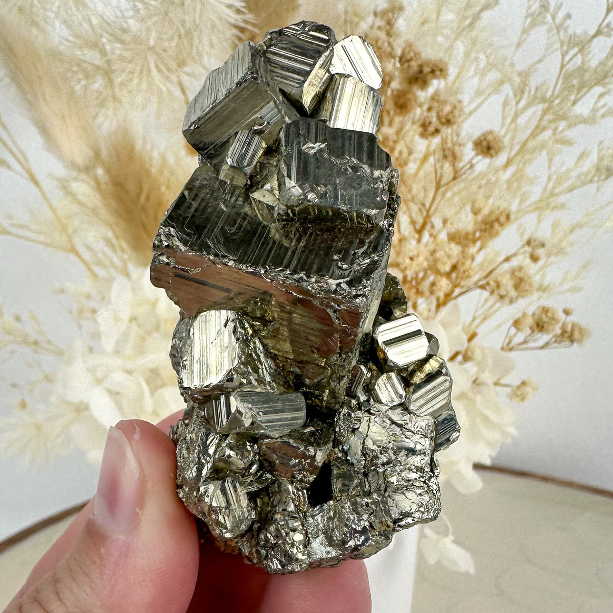 Golden Brilliance: Premium Pyrite Cluster of Strength