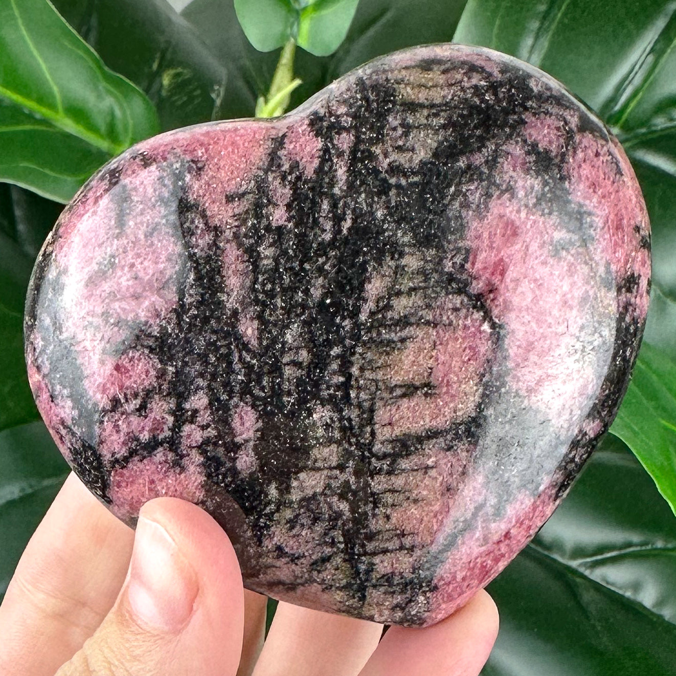 Rhodonite Heart Crystal | Grounding Love & Emotional Balance