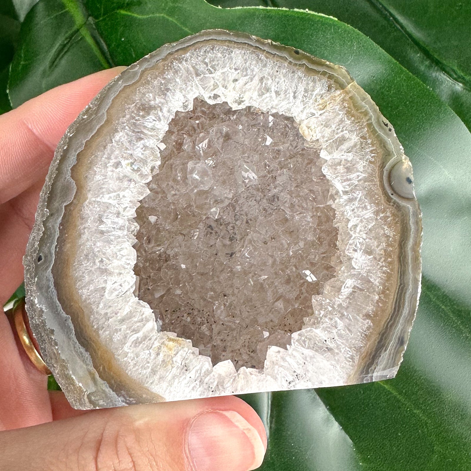 Polished Druzy Agate Slice – Inner Strength & Stability