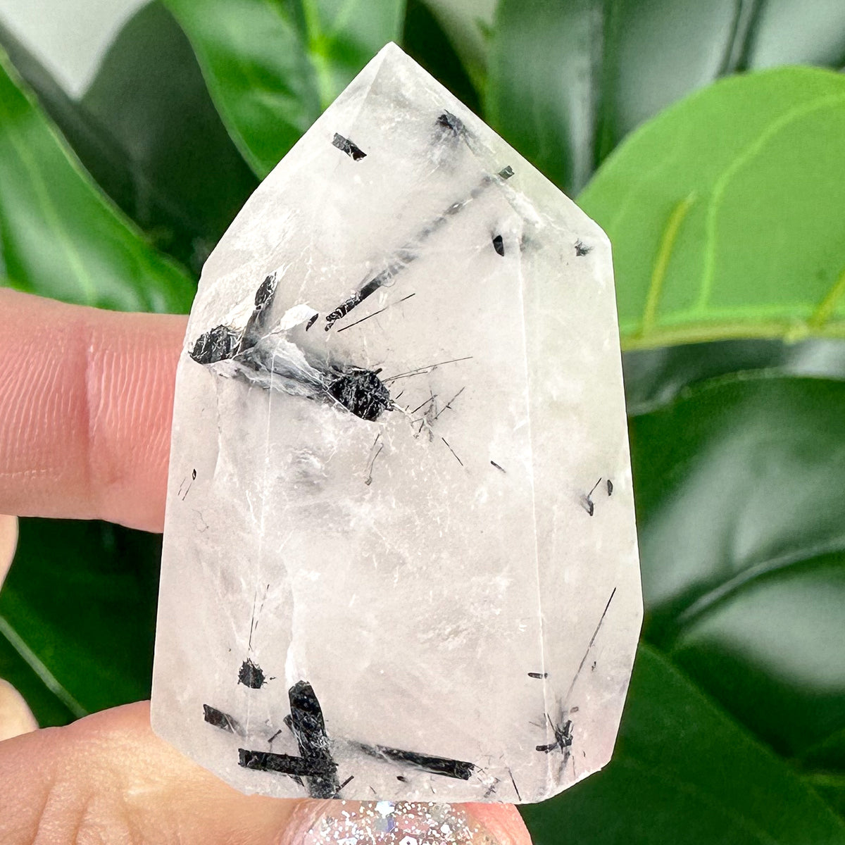 Quartz with Black Tourmaline Rutile
