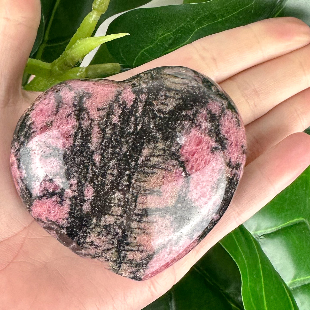Rhodonite Heart Crystal | Grounding Love & Emotional Balance