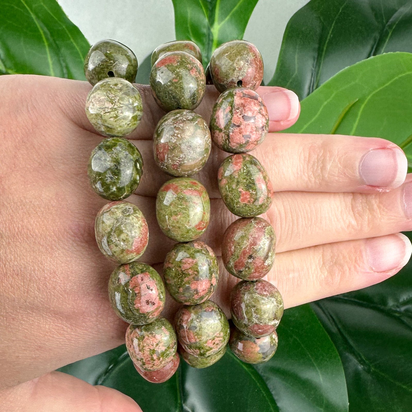 Unakite Nugget Bracelet – Emotional Healing & Heart Energy