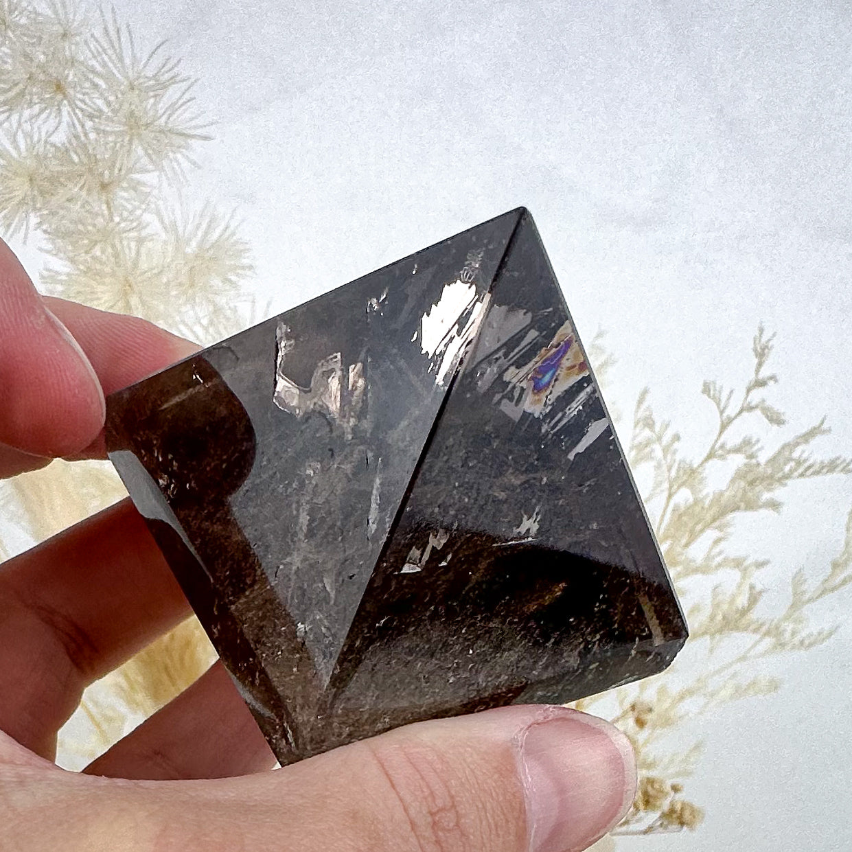Smokey Quartz Pyramid - Radiant Rainbows, 99g