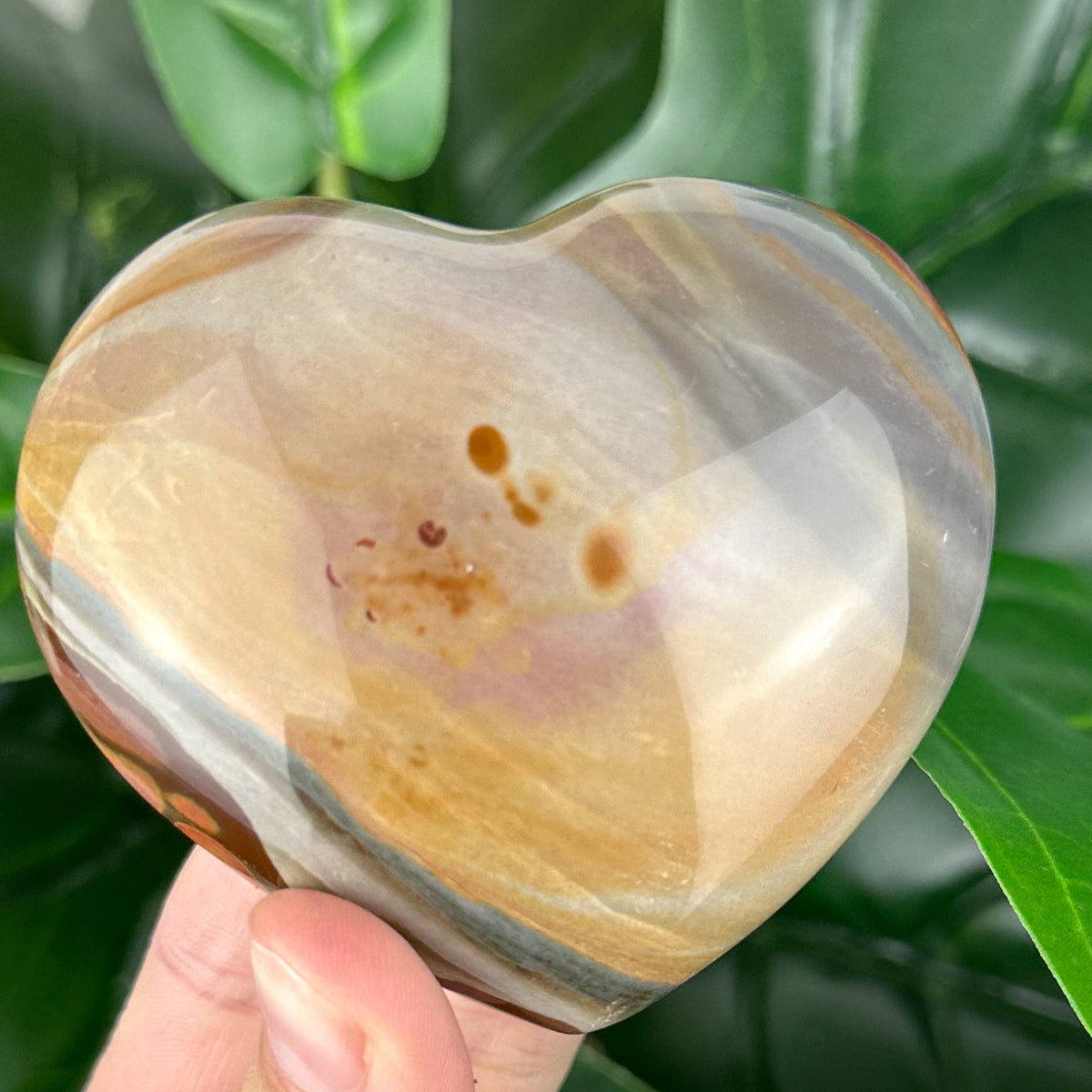 Polychrome Jasper Heart Crystal | Grounding, Joy & Emotional Balance