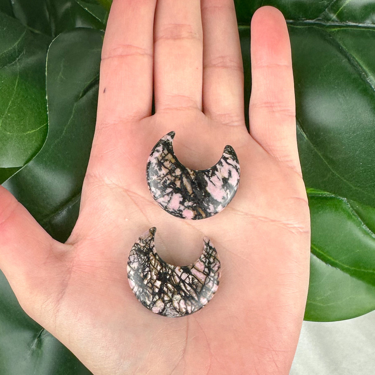 Rhodonite Moon Crystal | Heart Healing & Emotional Balance