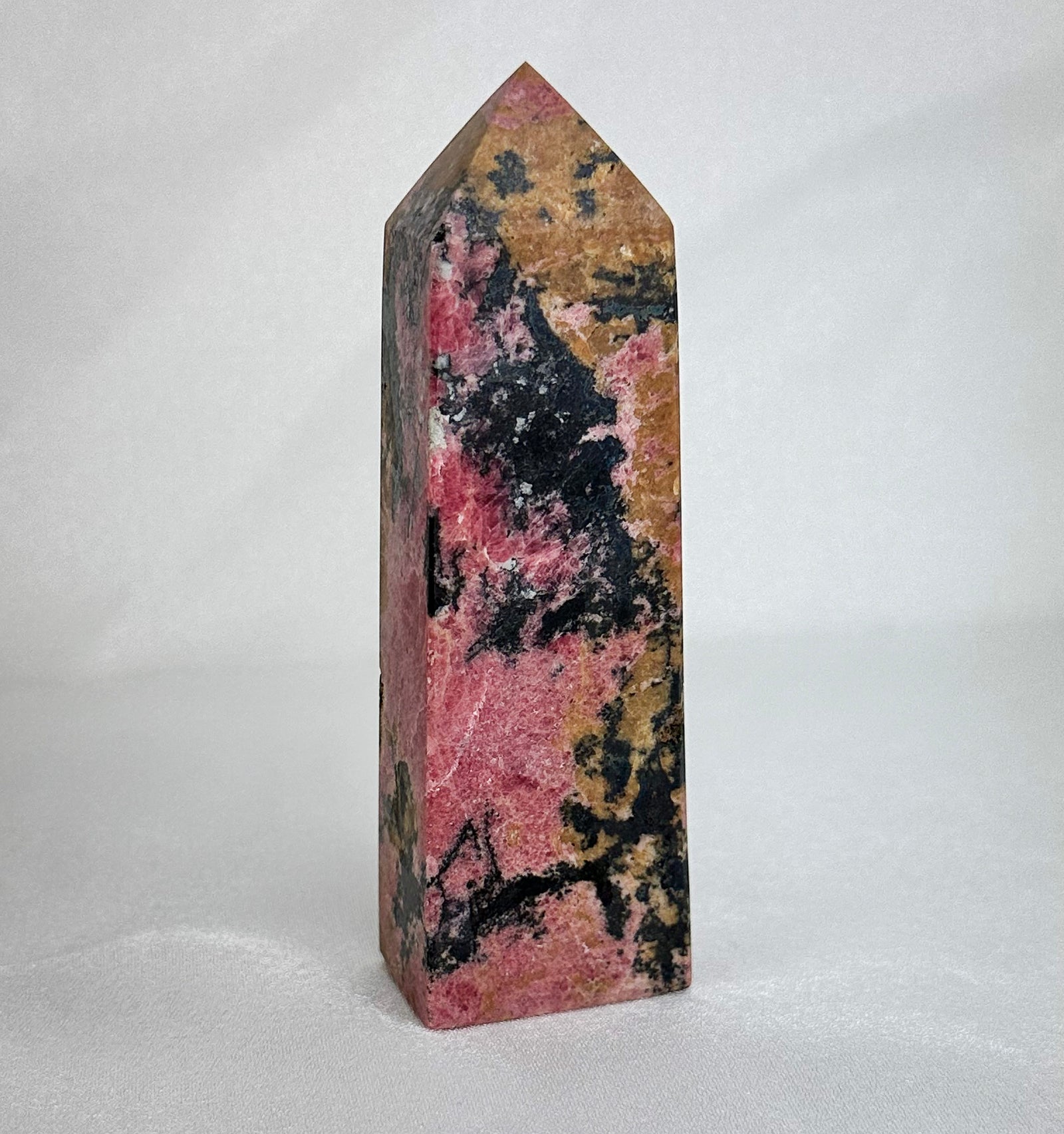 Rhodonite Obelisk - Pink Crystal Healing Tower