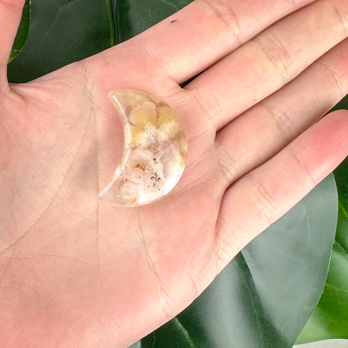 Flower Agate Moon Crystal #3 | Growth & New Beginnings Crystal