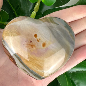 Polychrome Jasper Heart Crystal | Grounding, Joy & Emotional Balance