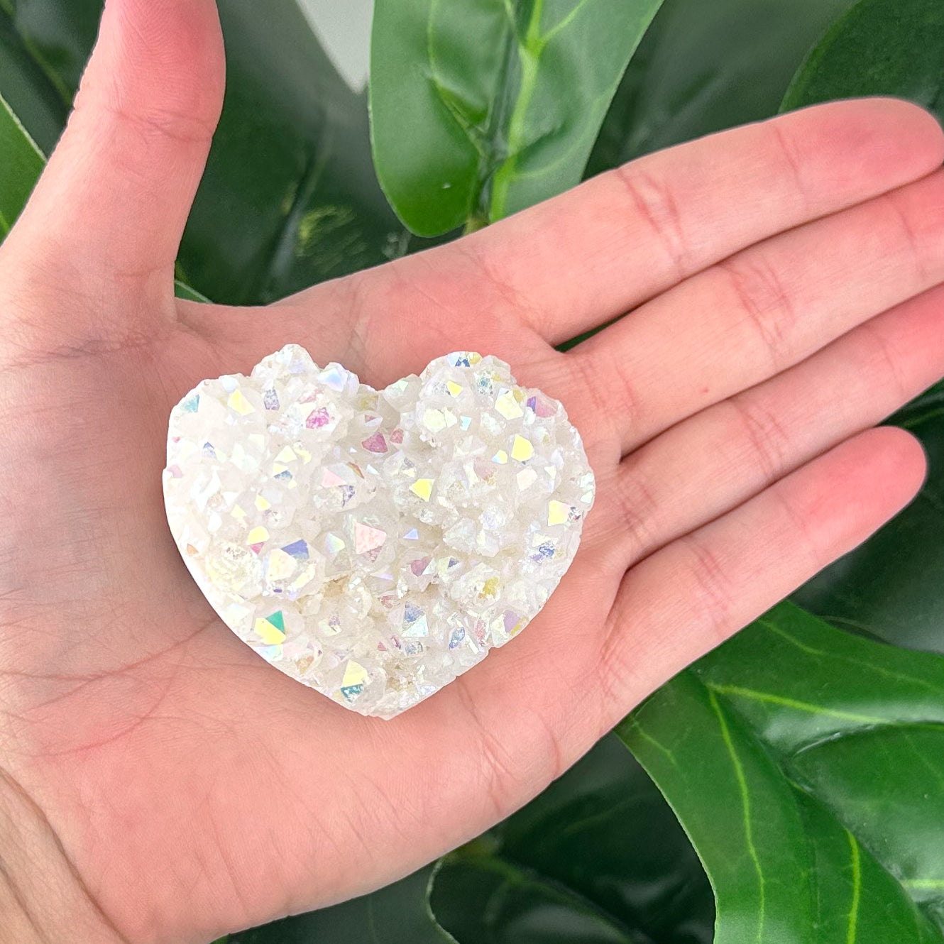 Angel Aura Quartz Cluster | Heart Shape | High Vibration Crystal (92g)