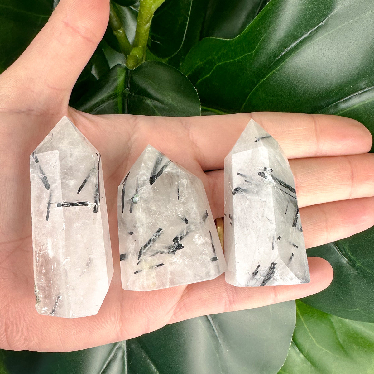 Quartz with Black Tourmaline Rutile