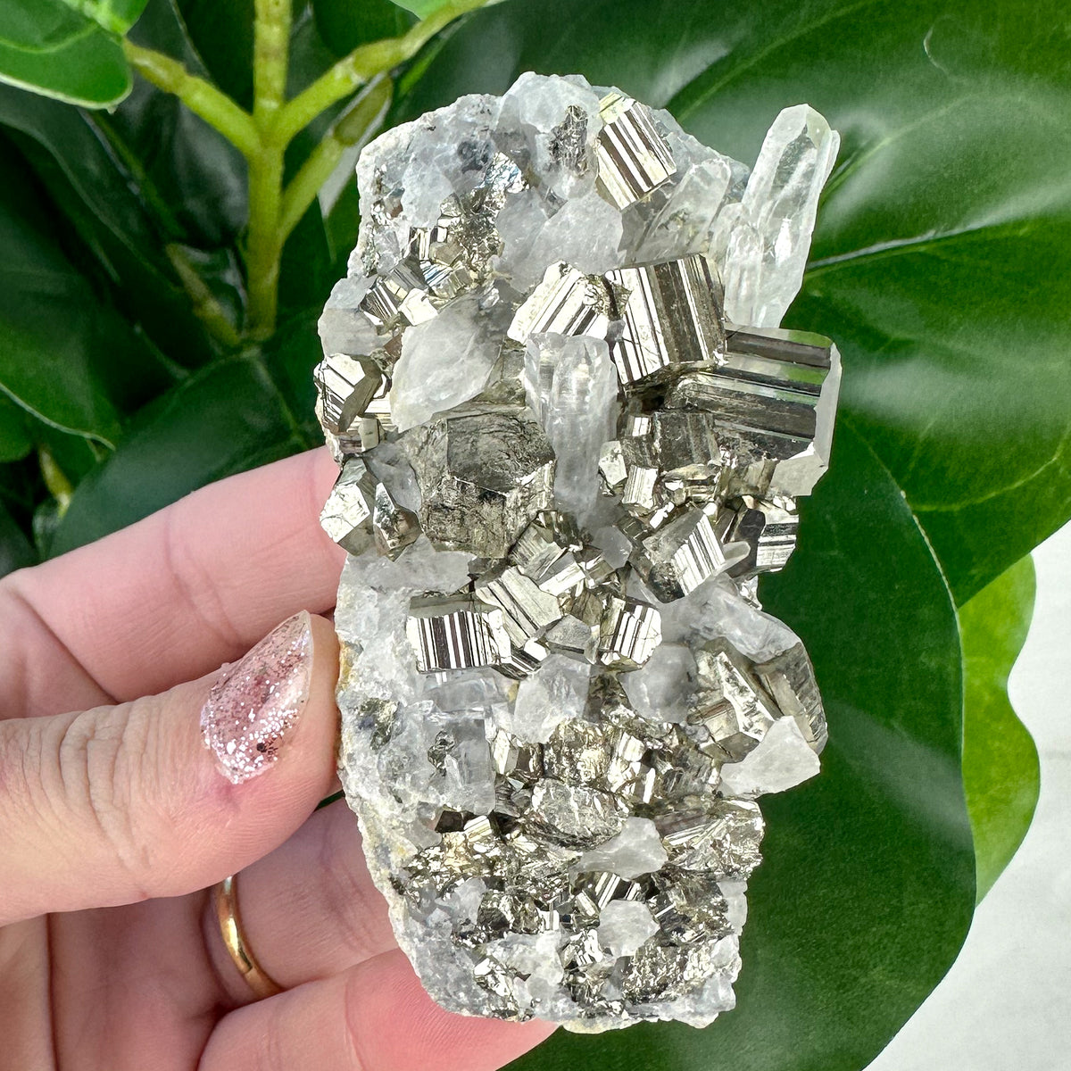 Clear Quartz Cluster With Pyrite 143grams