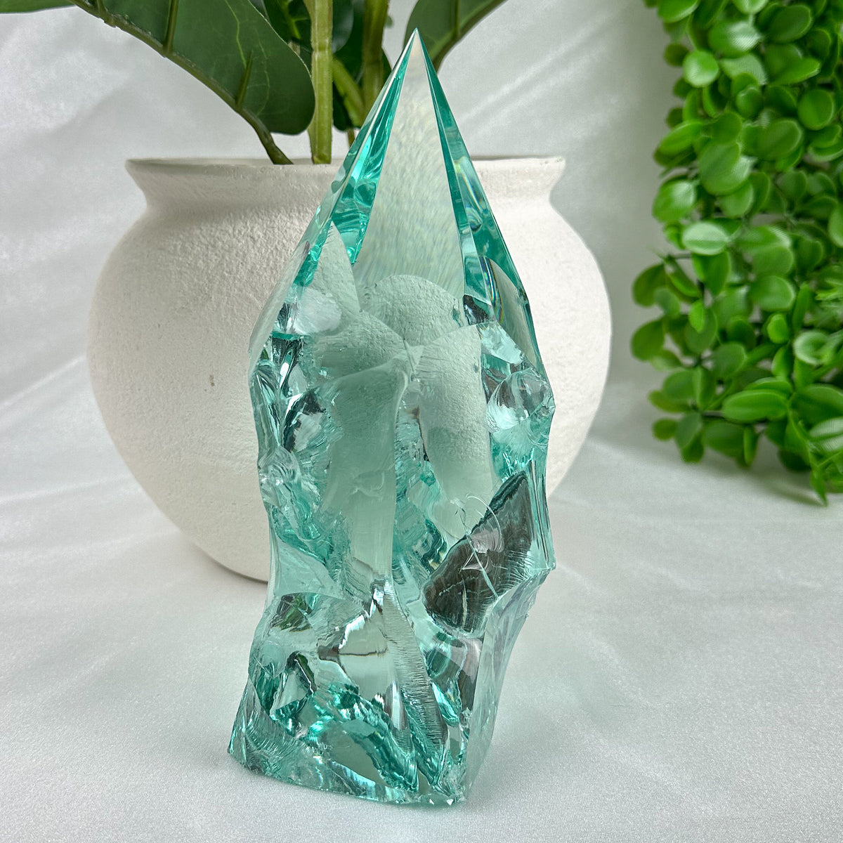 Aqua Obsidian Freeform Tower (Approx. 1.78kg) – Protective Volcanic Glass from Mexico for Energy & Clarity