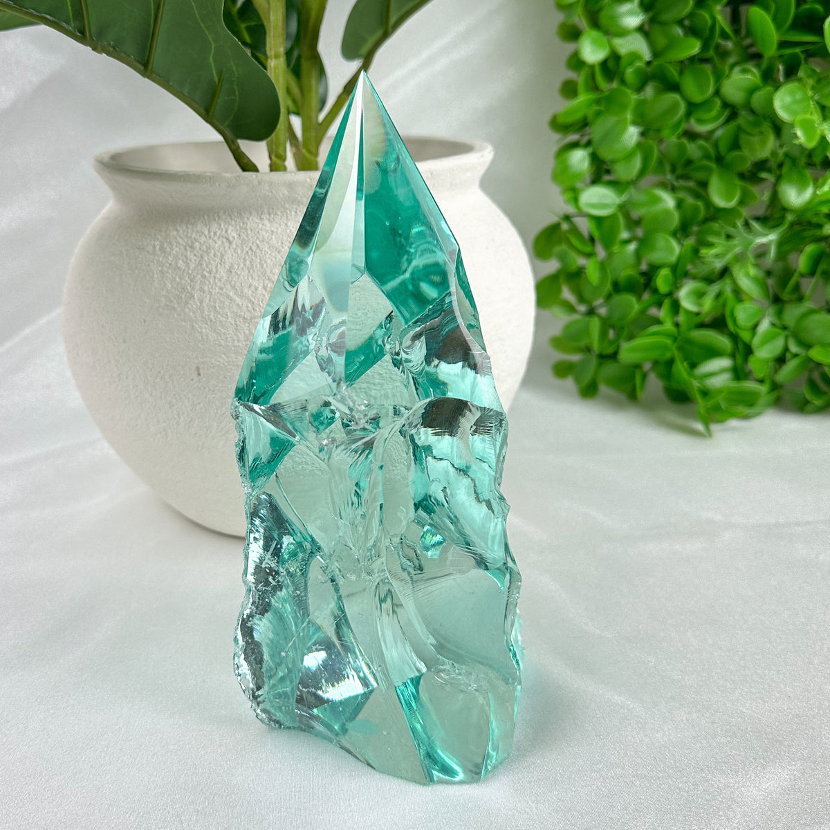 Aqua Obsidian Freeform Tower (Approx. 1.78kg) – Protective Volcanic Glass from Mexico for Energy & Clarity