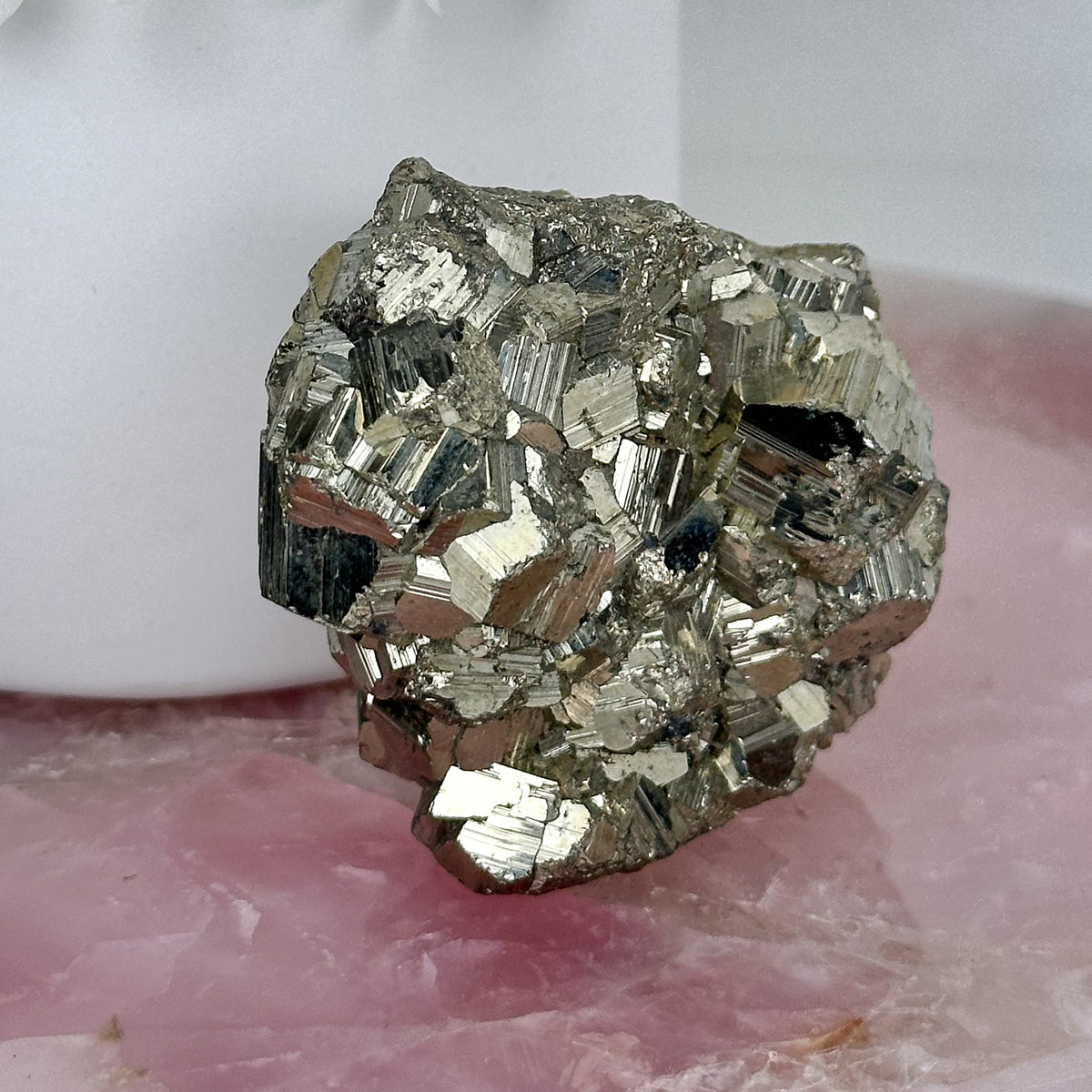 Golden Radiance: High-Quality Pyrite Cluster of Power