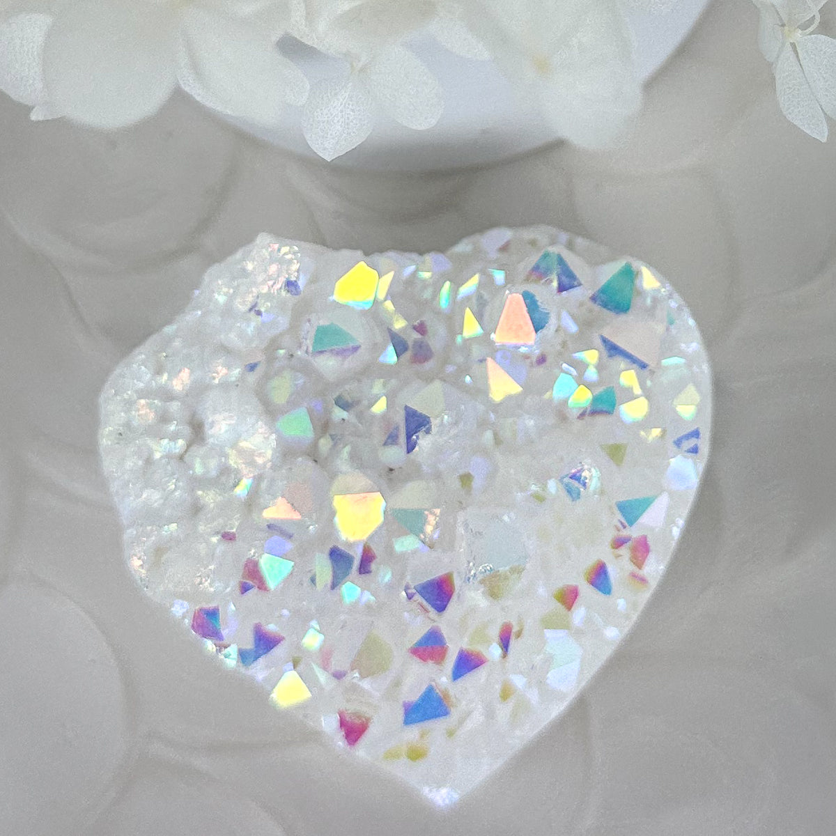 Angel Aura Quartz Cluster - Heart Shape 182g