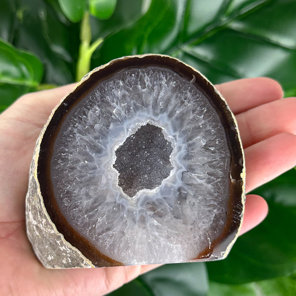 Polished Druzy Agate Slice – Inner Strength & Stability
