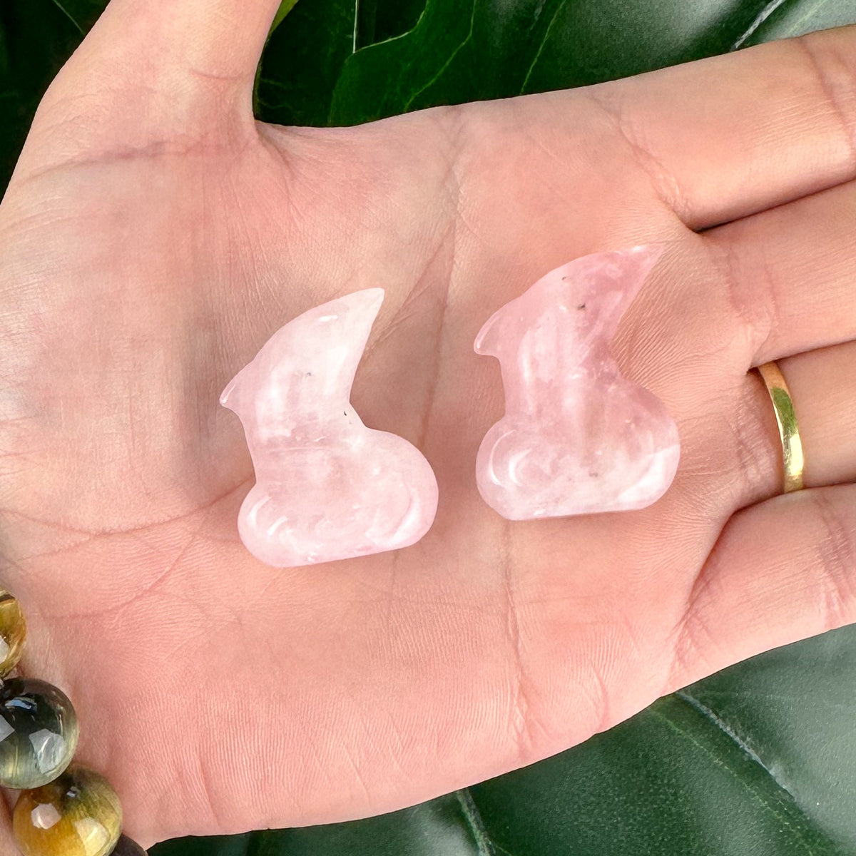 Rose Quartz Mini Dolphin Carving