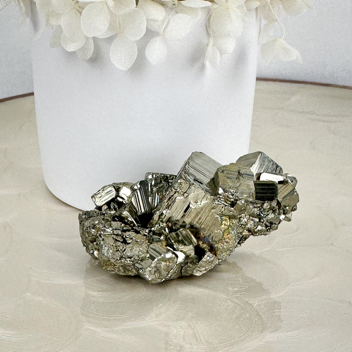 Golden Brilliance: Premium Pyrite Cluster of Strength