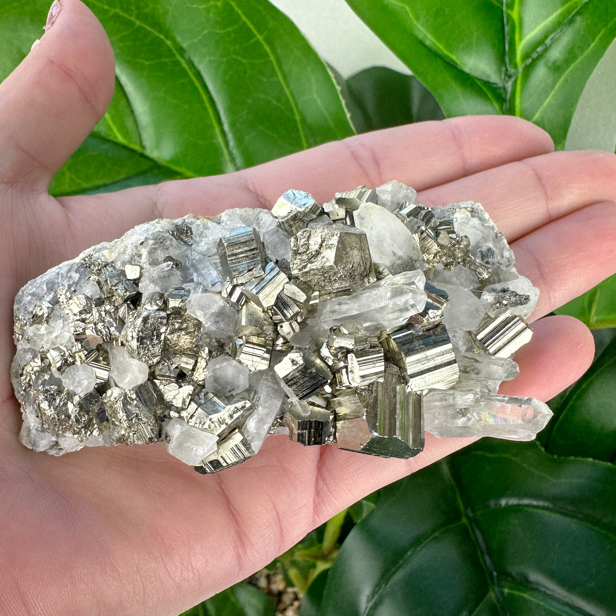 Clear Quartz Cluster With Pyrite 143grams