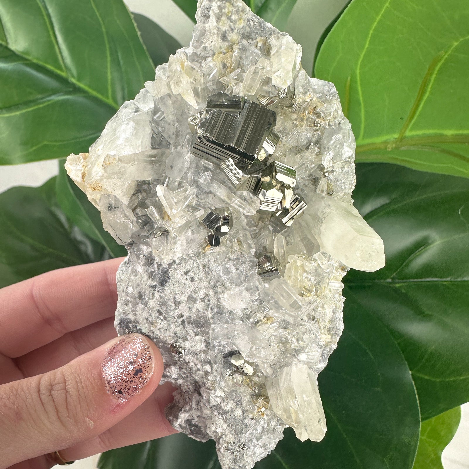 Medium Clear Quartz With Pyrite- Choose Your Own