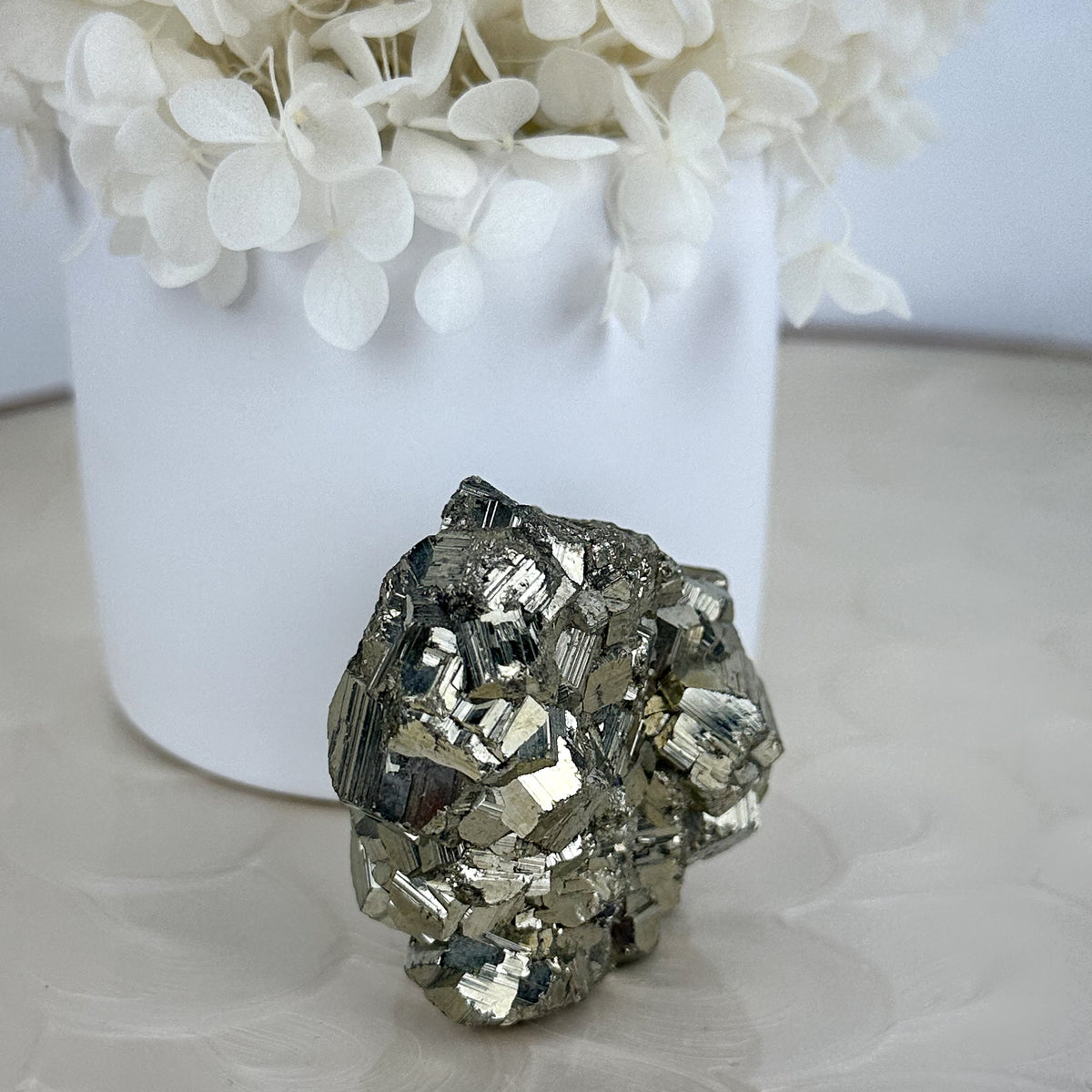 Golden Radiance: High-Quality Pyrite Cluster of Power