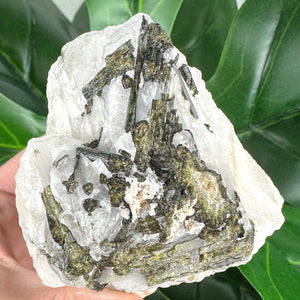Epidote Included Quartz Crystal | Healing, Grounding & Energy Clearing