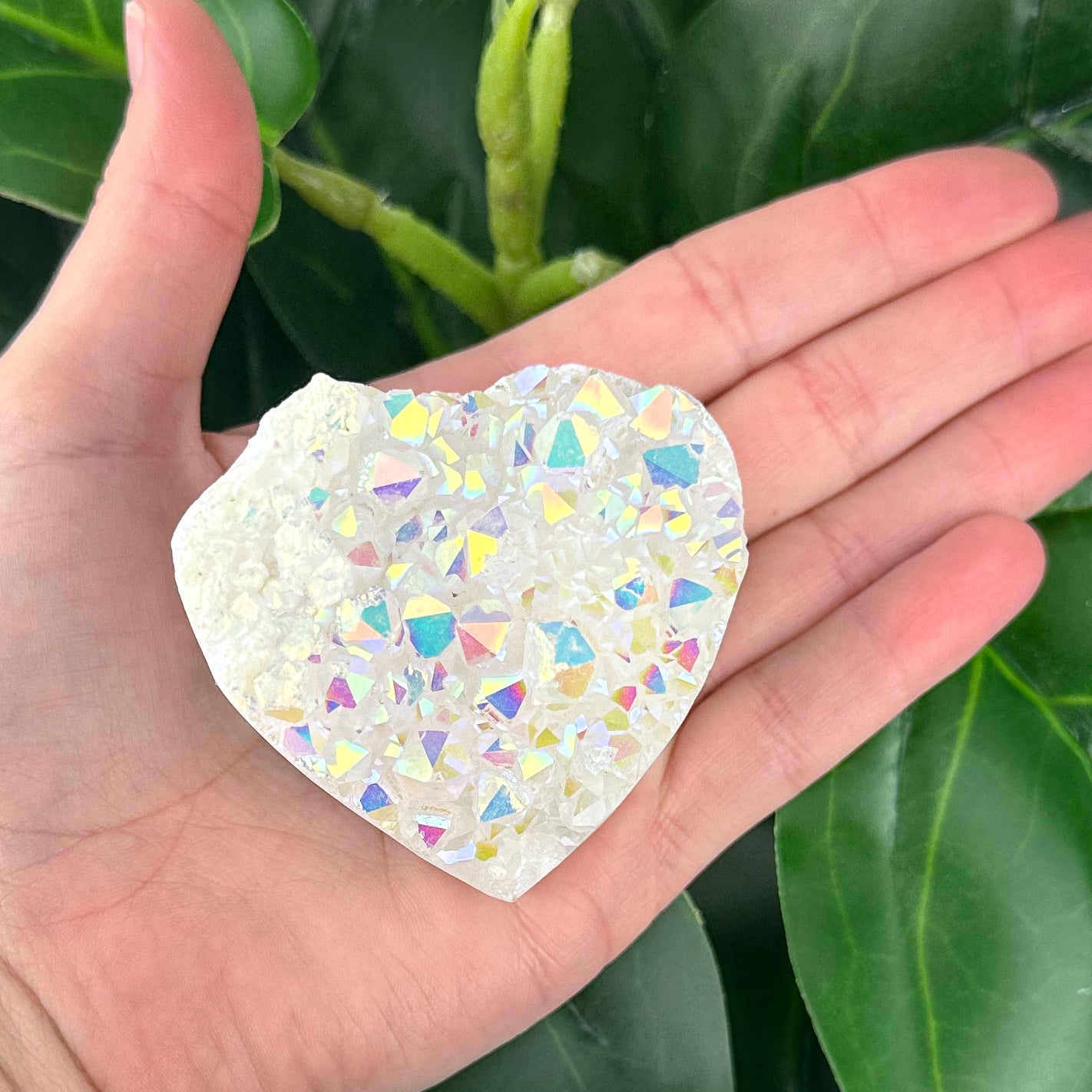 Angel Aura Quartz Cluster | Heart Shape | High Vibration Crystal (182g)