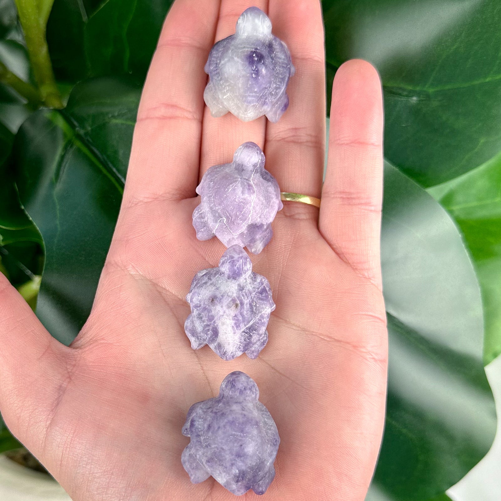 Lepidolite Turtle Carving