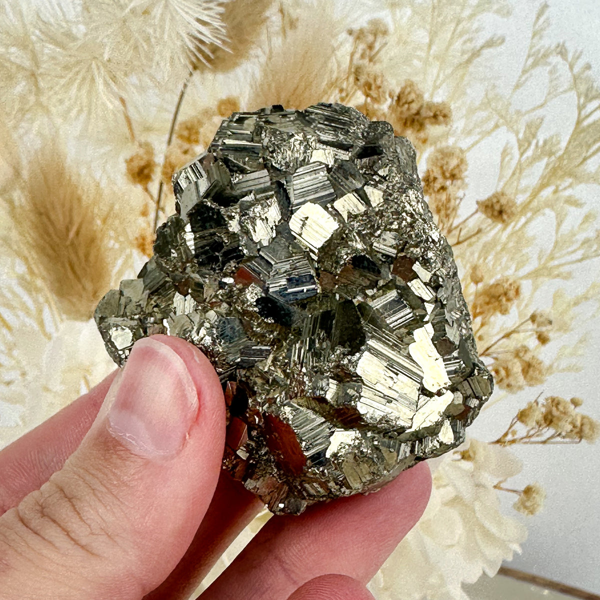 Golden Radiance: High-Quality Pyrite Cluster of Power