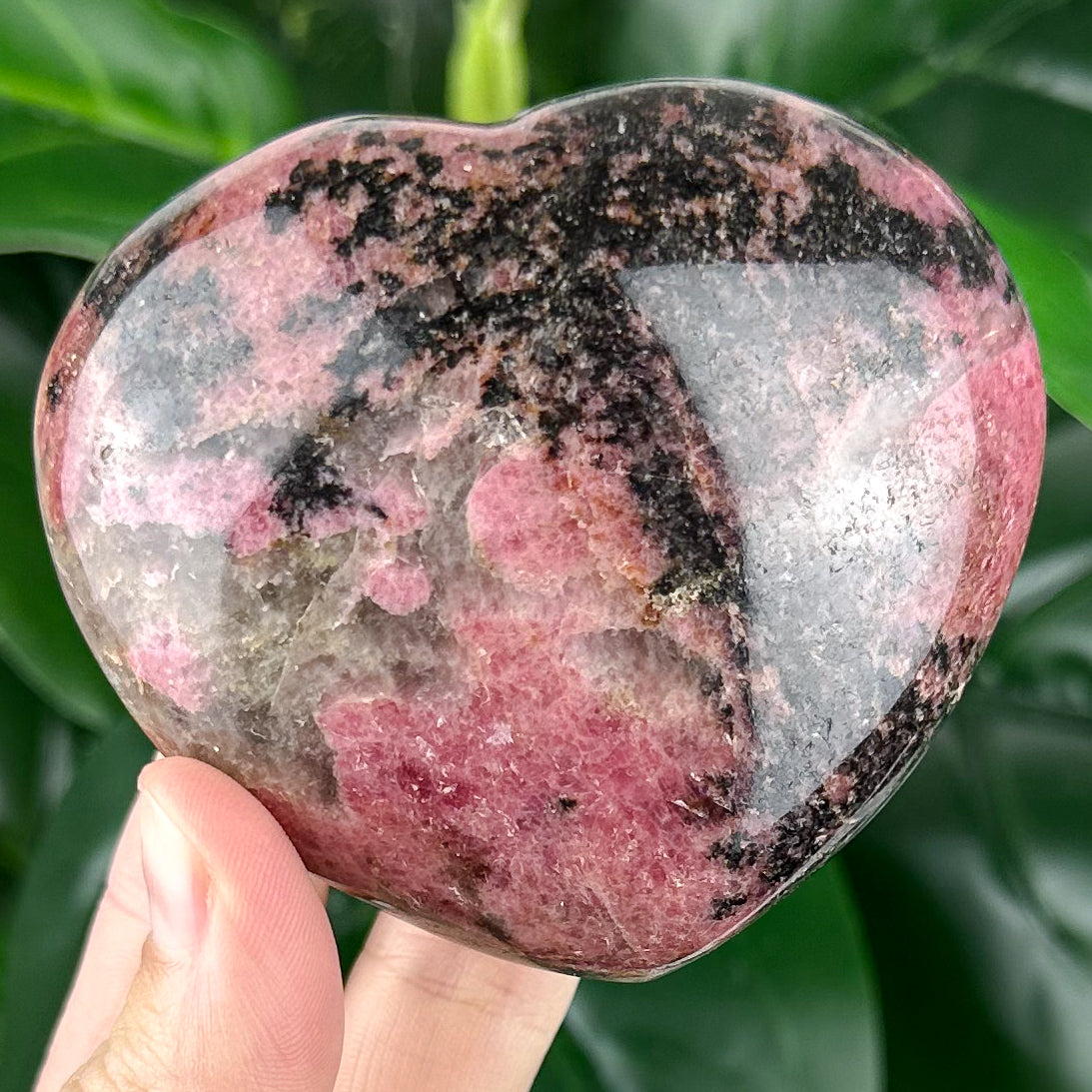 Rhodonite Heart Crystal | Emotional Healing & Self Love