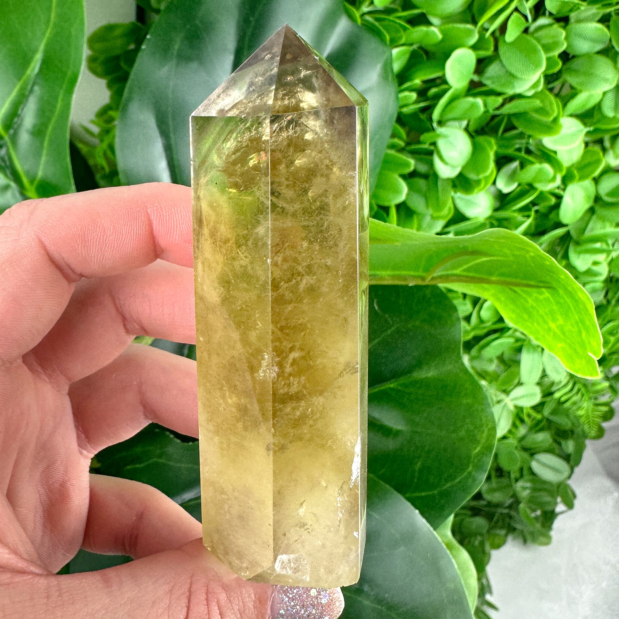 Citrine Polished Tower 121grams With Rainbows