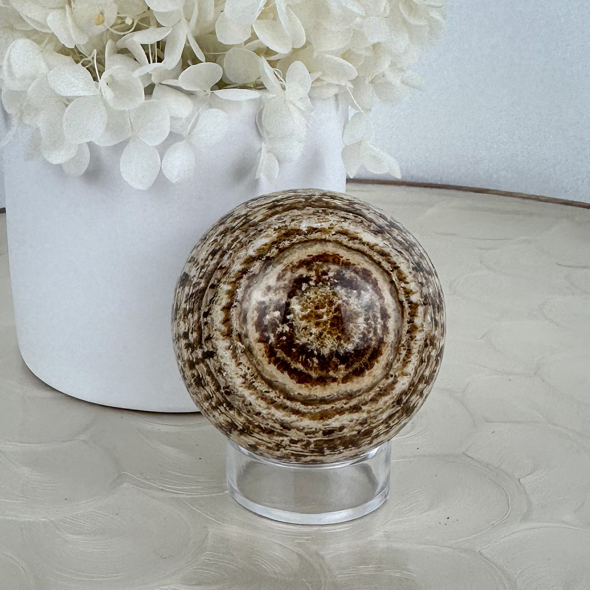 Peruvian Marvel: Aragonite Sphere of Balance