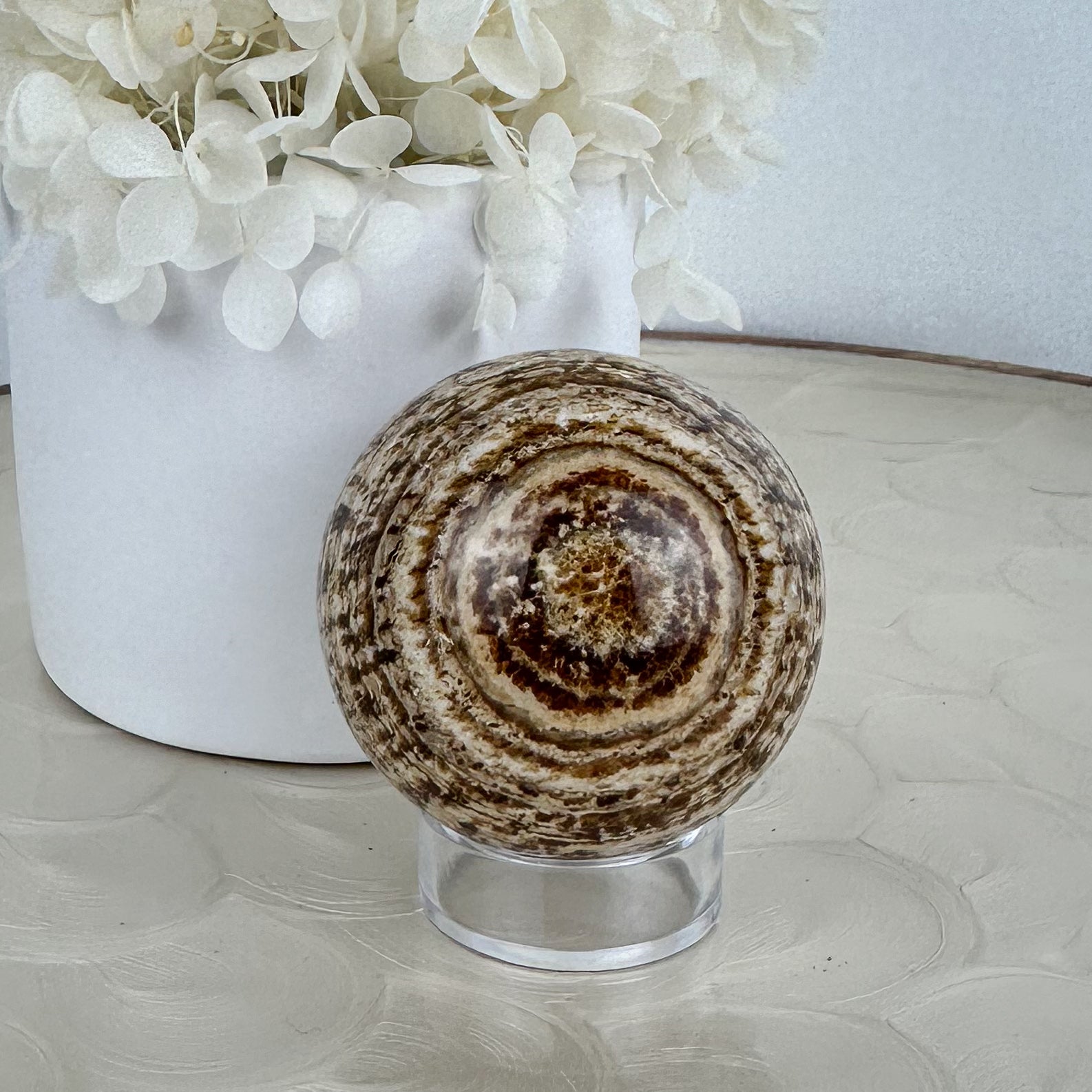 Peruvian Marvel: Aragonite Sphere of Balance